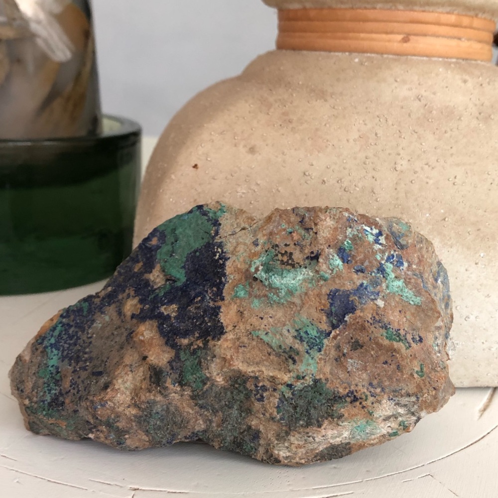 Natural Azurite/Malachite/Quartz Specimen